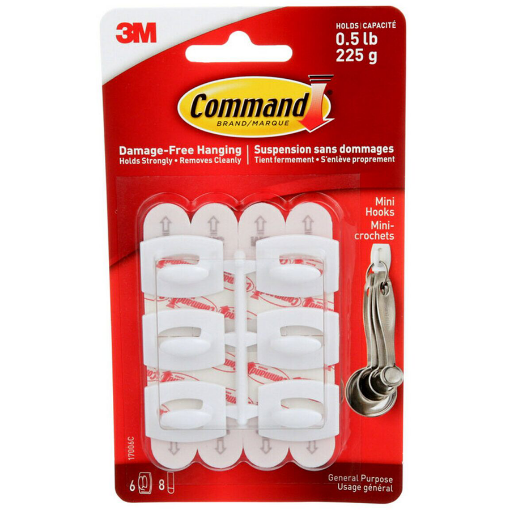 Picture of Mini Command Hooks, White