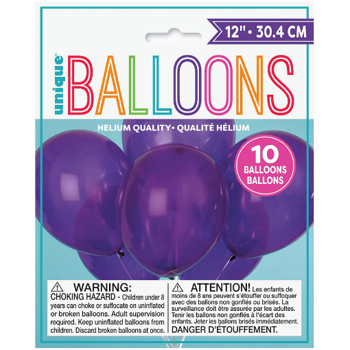 Picture of 12" Latex Balloons, 10ct - Amethyst Purple