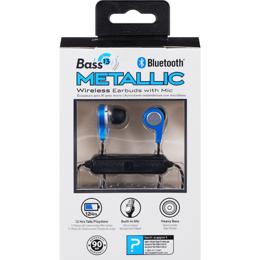 Picture of Bass 13 Metallic Wireless Earbuds With Mic